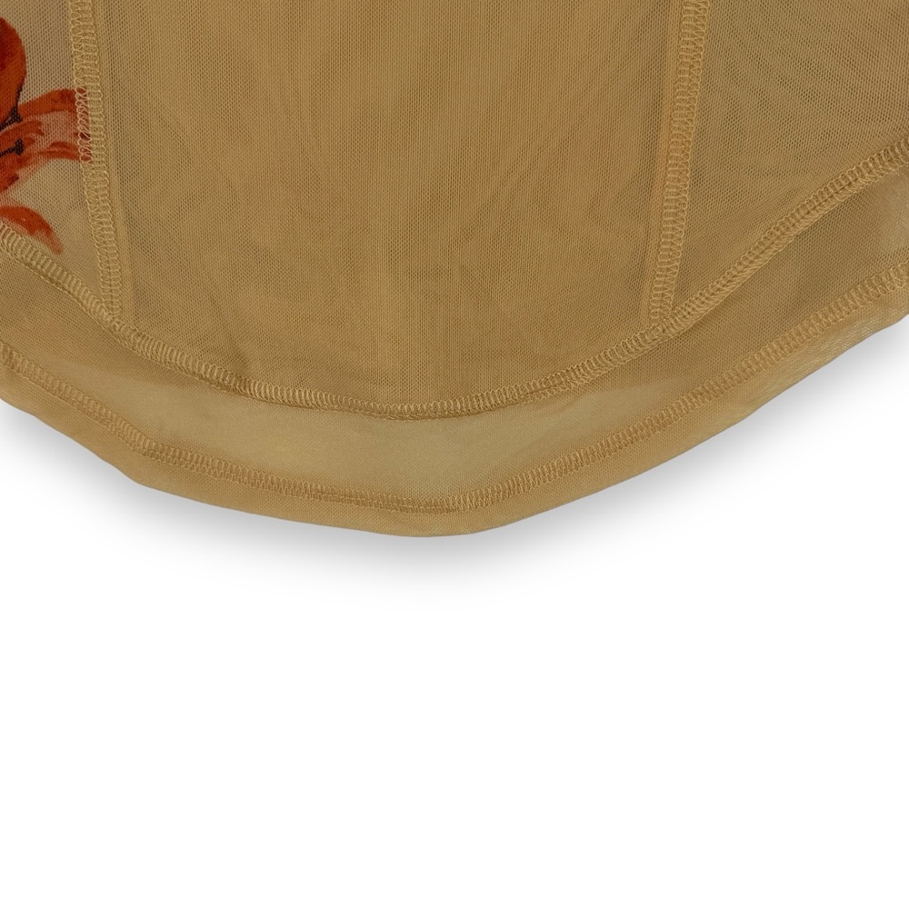 Free People Betty's Garden top tan sepia sheer size xs NEW floral ethereal - Picture 5 of 12